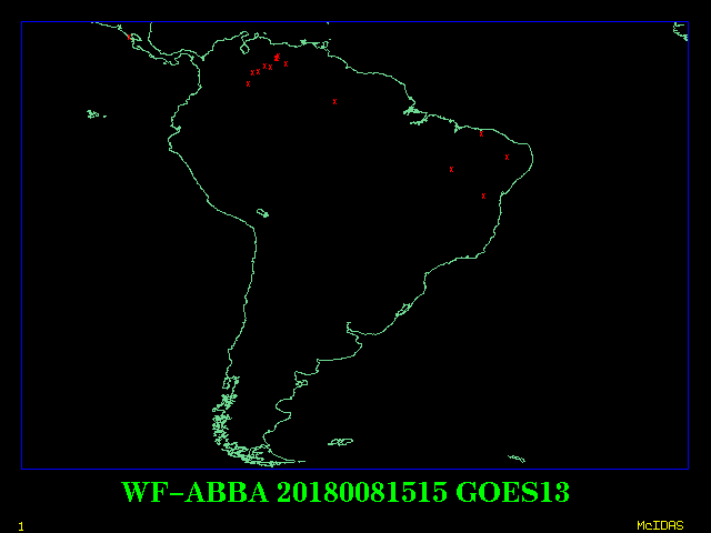 Latest GOES Detects for S. America