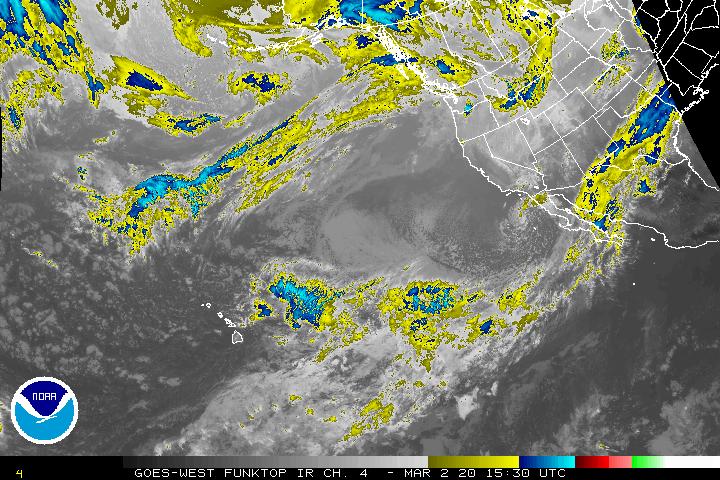 Eastern Pacific 16km Enhanced Infrared (IR) Satellite Image