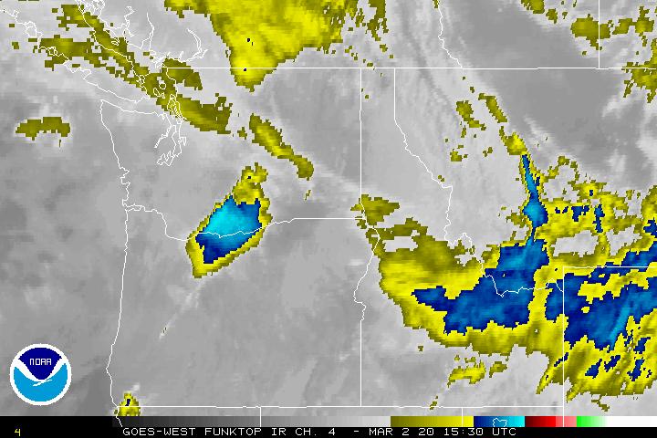 4km Infrared - This image measure cloud top temperatures