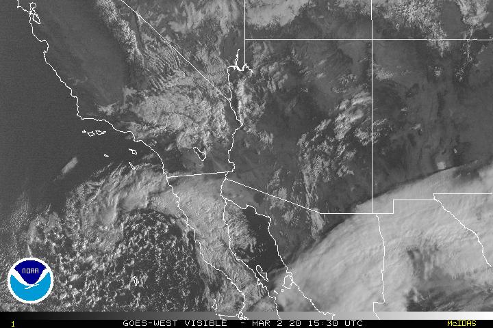 Graphic: NOAA Visability Map from GOES-WEST