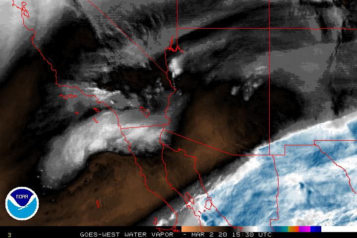 Graphic: NOAA Vapor Map from GOES-WEST