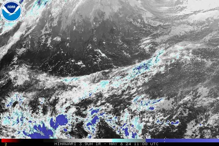 Himawari 8 West Central Pacific Infrared, Channel 2
