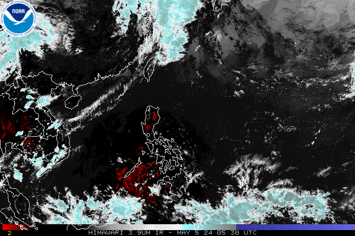 Himawari 8 West Pacific Infrared, Channel 2